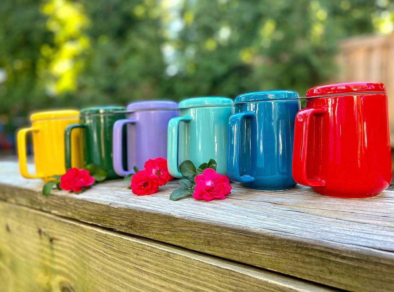 Large Ceramic Travel Mug With Handle Lid and Tea Infuser, 24 Oz Turquoise  Stoneware Loose Tea Mug, Tea Cup Set, Ceramic Tea Diffuser 