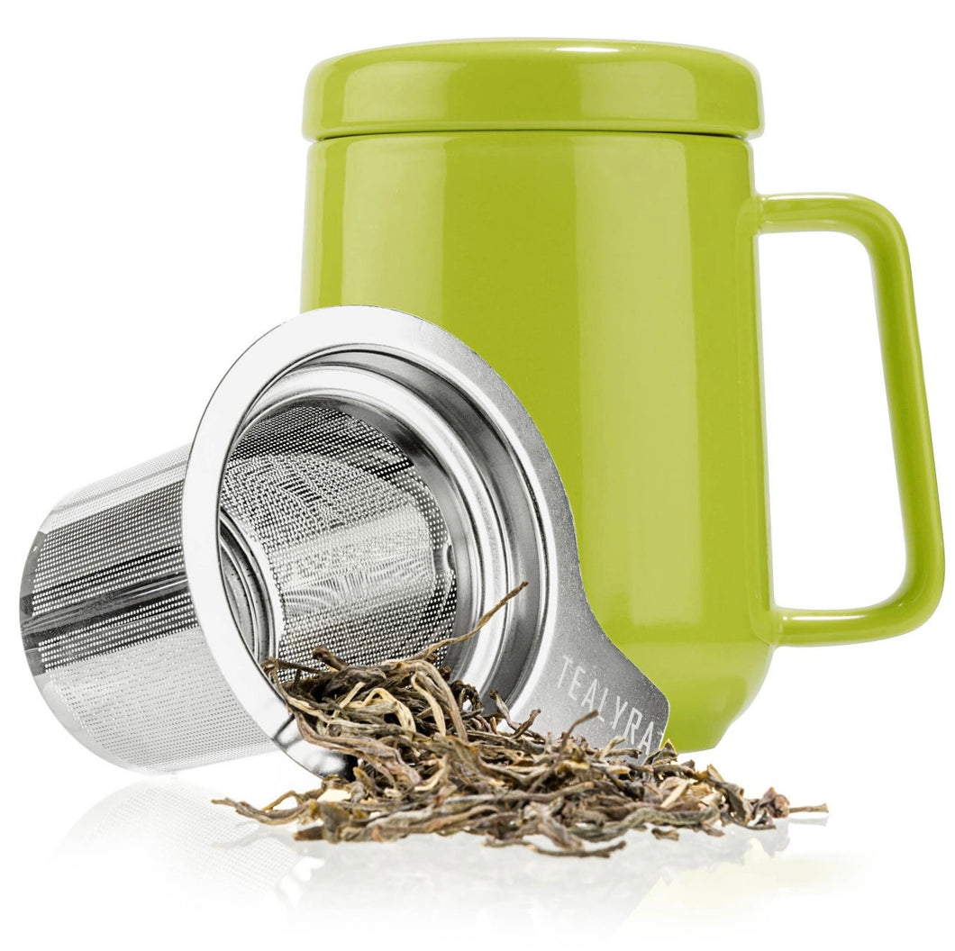 Lime Green Porcelain Mug Infuser 19oz (Matte Finish)