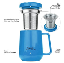 Load image into Gallery viewer, Blue Porcelain Mug Infuser 19oz
