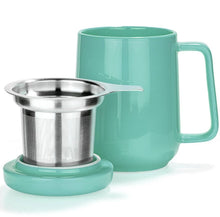 Load image into Gallery viewer, Turquoise Porcelain Mug Infuser 19oz
