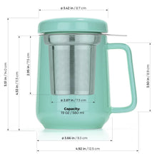 Load image into Gallery viewer, Turquoise Porcelain Mug Infuser 19oz
