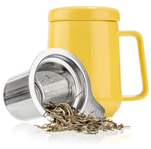 Load image into Gallery viewer, Yellow Porcelain Mug Infuser 19oz
